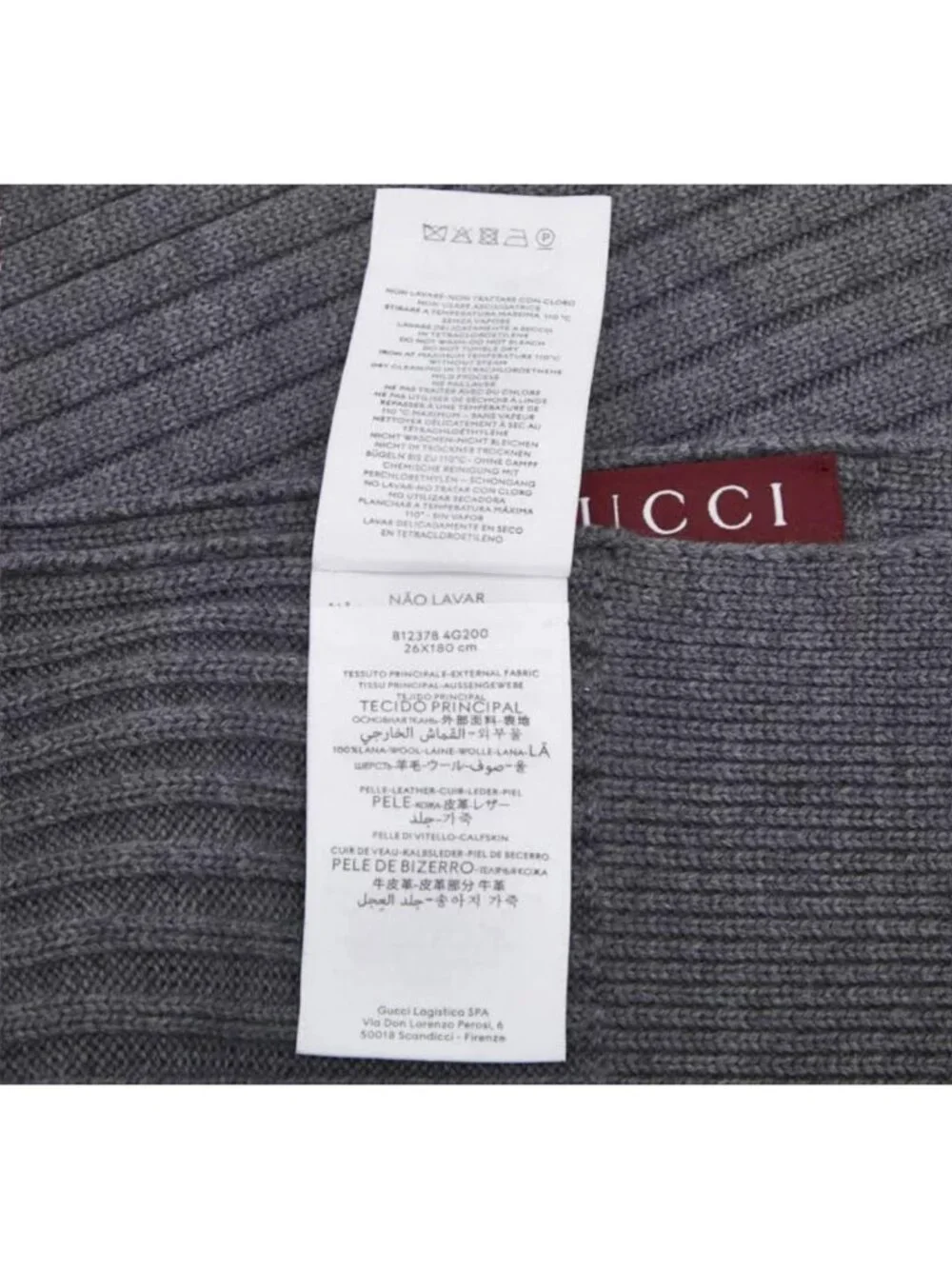 Gucci Logo Knit Rib Scarf Sweater